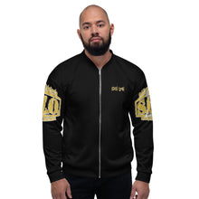 Load image into Gallery viewer, Unisex BOLD Bomber Jacket Black...Proverbs 28:1 KJV