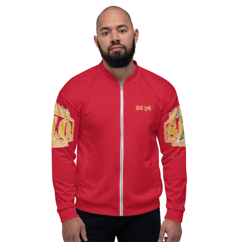 Unisex BOLD Bomber Jacket Red...Proverbs 28:1