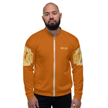 Load image into Gallery viewer, Unisex BOLD Bomber Jacket Tenne Orange...Proverbs 28:1 KJV