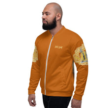 Load image into Gallery viewer, Unisex BOLD Bomber Jacket Tenne Orange...Proverbs 28:1 KJV